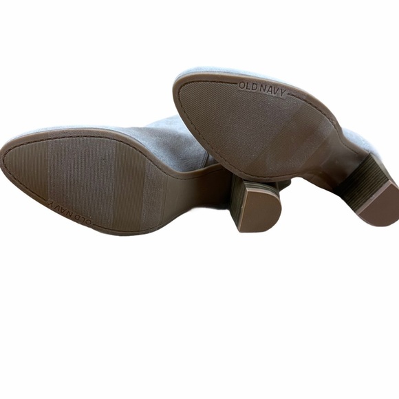 New Old Navy Size 9 Faux-Suede Chunky Block High-Heel Booties for Women Chic - Picture 4 of 9